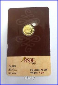 24Kt 995 Purity REAL Gold Round Shape Bullion Bar Seal Pack Certified 1 Grams