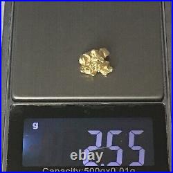 2.55 grams Natural Native Australian Solid High Quality Alluvial Gold Nugget
