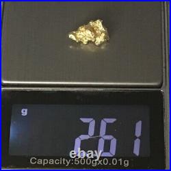 2.61 grams Natural Native Australian Solid High Quality Alluvial Gold Nugget