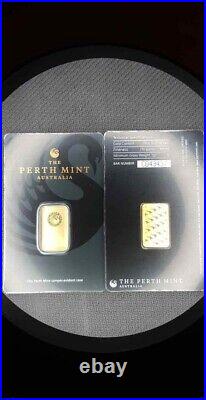 5 g gold bullion bar. Perth Mint Kangaroo Minted 99.99% Investment Grade