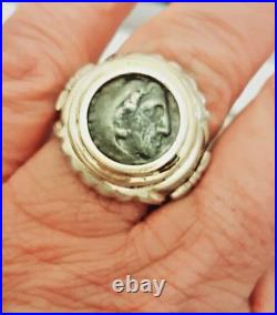 Alexander the Great Coin Ring. Silver and Gold. Coin 331 BC. Found in Israel