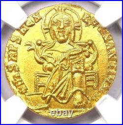 Basil I and Constantine AV Solidus Gold Christ Coin 868 AD. Certified NGC MS UNC