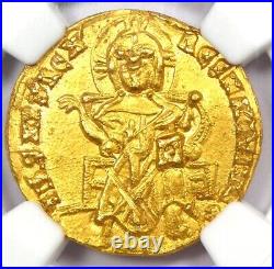 Basil I and Constantine AV Solidus Gold Coin 868-886 AD. Certified NGC Choice AU