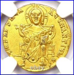 Basil I and Constantine AV Solidus Gold Coin 868-886 AD Certified NGC XF (EF)
