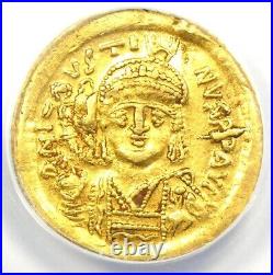 Byzantine Justin II AV Solidus Gold Coin 567 AD Certified ANACS XF40 (EF)