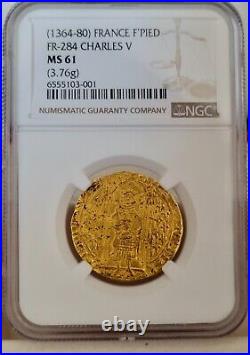 Charles V French 14th century Franc pure Gold Coin