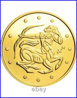 Commemorative gift gold coin Sagittarius in a case