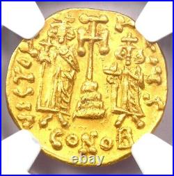 Constantine IV AV Solidus Gold Byzantine Coin 668-685 AD Certified NGC AU