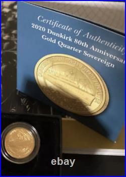 Dunkirk Quarter Sovereign 22ct gold coin (Tristan da Cunha) limited to 1999