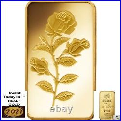 GOLD Bullion. 999 ROSA CERTICARD Suisse 1 Bar x 2.5 Gram in Blister + Cert/Rare