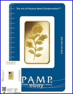 GOLD Bullion. 999 Rosa Pamp Suisse 1 X 2.5 Gram in Blister / Certified / th