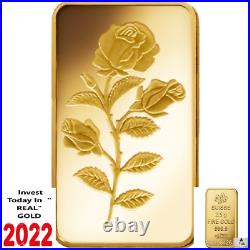 GOLD Bullion. 999 Rosa Pamp Suisse 1 X 2.5 Gram in Blister / Certified / th
