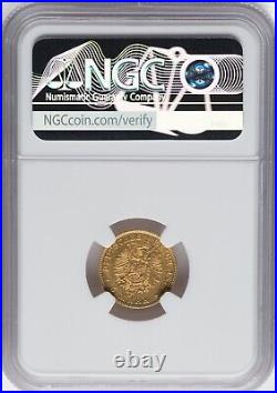 German States-bavaria 1877 5 Mark Gold Coin, Ngc Certified Uncirculated Det