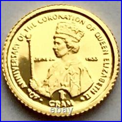 Gibraltar 40th Anniversary of Coronation of Queen Elizabeth II 1g 24ct Gold