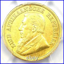 Gold 1895 South Africa Zar Gold Half Pond Coin Certified PCGS XF Details (EF)
