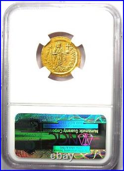 Gold Maurice Tiberius AV Solidus Gold Byzantine Coin 582 AD Certified NGC AU