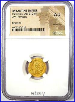 Heraclius Gold AV Tremissis Gold Byzantine Coin 610-641 AD Certified NGC AU