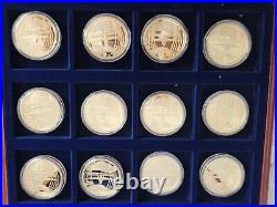 History of Aviation Gold-plated Coloured 12 Coin Medalion Set Certified & Boxed