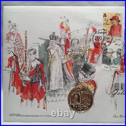 Isle of Man and Guernsey Silver Coin First Day Cover Queen's Golden Jubilee