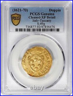 Italy Tuscany Florence (1621-70) Gold Doppia Coin, Pcgs Certified Xf Details