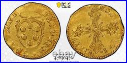 Italy Tuscany Florence (1621-70) Gold Doppia Coin, Pcgs Certified Xf Details