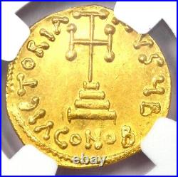 Leontius AV Solidus Gold Christian Coin 695-698 AD Certified NGC MS (UNC)
