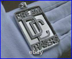 Men's 3.5CT Real Moissanite Dream Chasers Dog Tag Pendant 14K Gold Over Silver