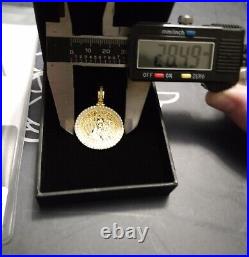 Men's Gold 925 Silver Liberty Coin 2ct GRA Certified Moissanite Pendant