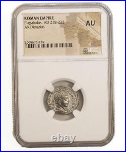 NGC (AU) Roman AR Denarius Elagabalus AD 218 222 NGC Certified Ancient Coin