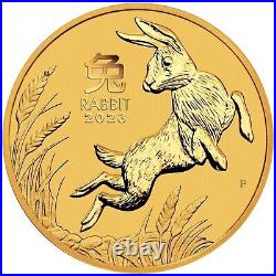 Perth Mint 1/20 Oz 9999 24Kt Gold Australian Rabbit Lunar 2023 Bullion Coin