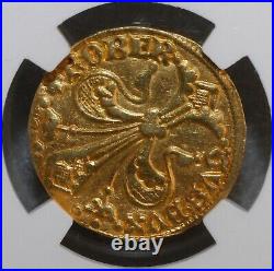 Rare Gold Coin French States 1352-1412 BAR FR-65 ROBERT I NGC Certified AU