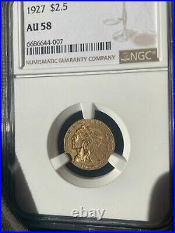 Recently Graded? 1927 GOLD $2.50 INDIAN Liberty NGC CERTIFIED AU 58.1209 oz