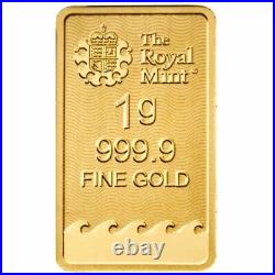 Royal Mint Britannia Minted 1 Gram 9999 Solid Gold Tablet Certified Investor Bar