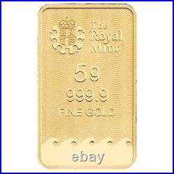 Royal Mint Britannia Minted 5 Gram 999.9 Solid Gold Tablet Certified Investor In