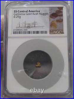 SS Central America California GOLD Nugget 0.29g NGC Certified. #32