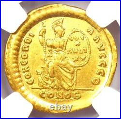 Theodosius I AV Solidus Gold Roman Coin 379 AD Certified NGC AU 5/5 Strike