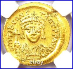 Tiberius II Constantine AV Solidus Gold Coin 578-582 AD. Certified NGC Choice AU