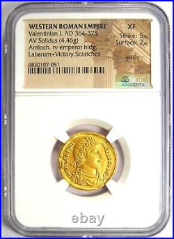 Valentinian I Gold AV Solidus Gold Roman Coin 364 AD Certified NGC XF (EF)