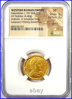 Valentinian I Gold AV Solidus Gold Roman Coin 364 AD Certified NGC XF (EF)